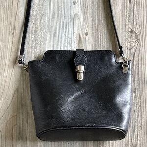 Vera Pelle Crossbody Purse Authentic Black Cross Body. Bag Made in Italy